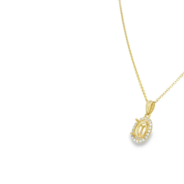 Diamond 14KT Gold Semi-Mount Pendants w/possible other stones Image 3 S&E Jewelers Depew, NY