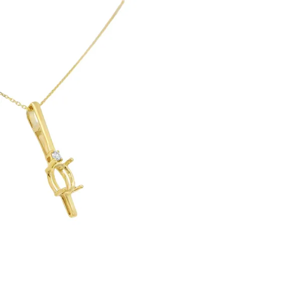 14K Yellow Gold Diamond Semi-Mount Pendant Image 2 S&E Jewelers Depew, NY