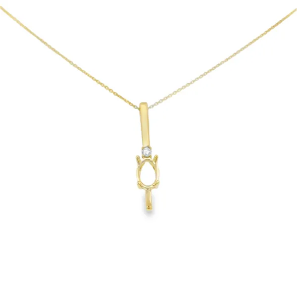 14K Yellow Gold Diamond Semi-Mount Pendant S&E Jewelers Depew, NY