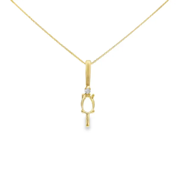 14K Yellow Gold Diamond Semi-Mount Pendant S&E Jewelers Depew, NY