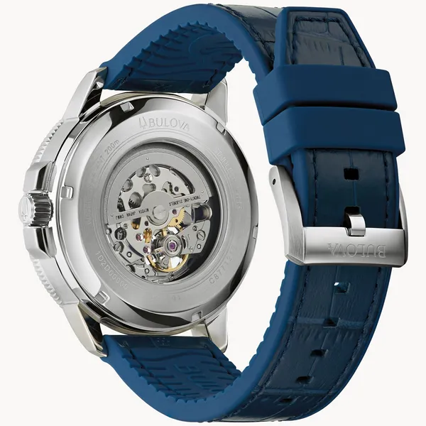 Men's Bulova Auto Marine Star Blue Watch Image 2 S&E Jewelers Depew, NY