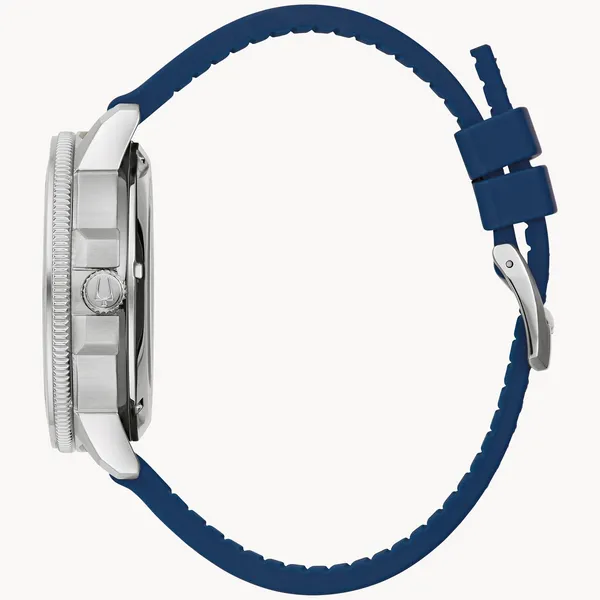 Men's Bulova Auto Marine Star Blue Watch Image 3 S&E Jewelers Depew, NY