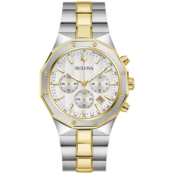 Bulova Men's Stainless Steel Two Tone Prestige Watch S&E Jewelers Depew, NY