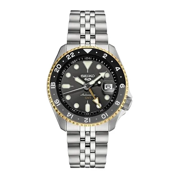 Seiko 5 Sports Stainless Steel Two-Tone Automatic GMT Watch