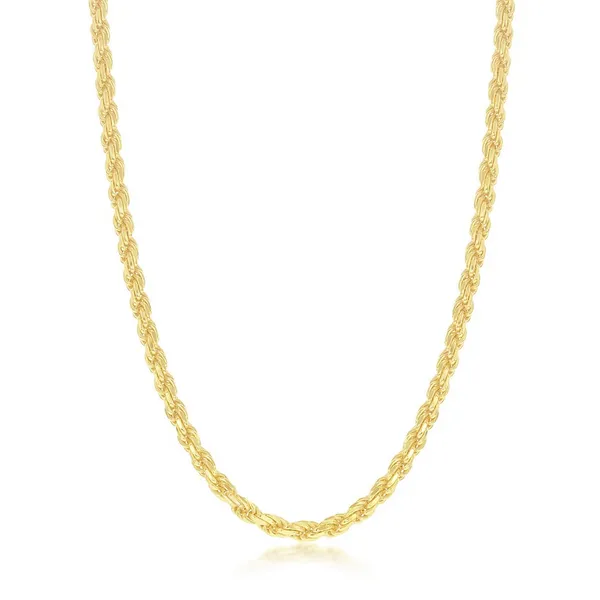 Sterling Silver Gold Plated 20" Rope Chain S&E Jewelers Depew, NY