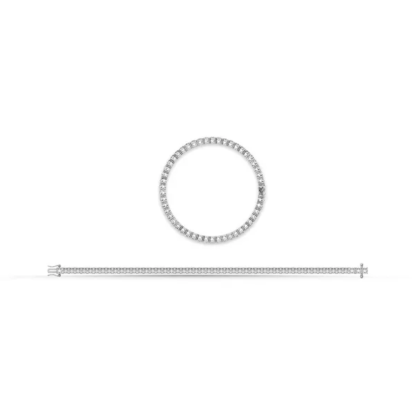 Sterling Silver Lab Grown Diamond Bracelet Image 3 S&E Jewelers Depew, NY