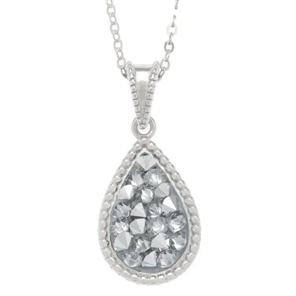 Sterling Silver Crystal White Silver Necklace & Pendants S&E Jewelers Depew, NY