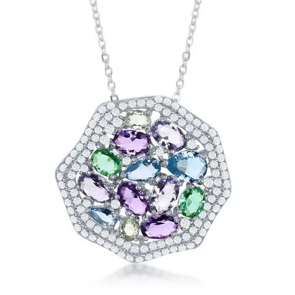 Sterling Silver Cubic Zirconium Silver Necklace & Pendants S&E Jewelers Depew, NY