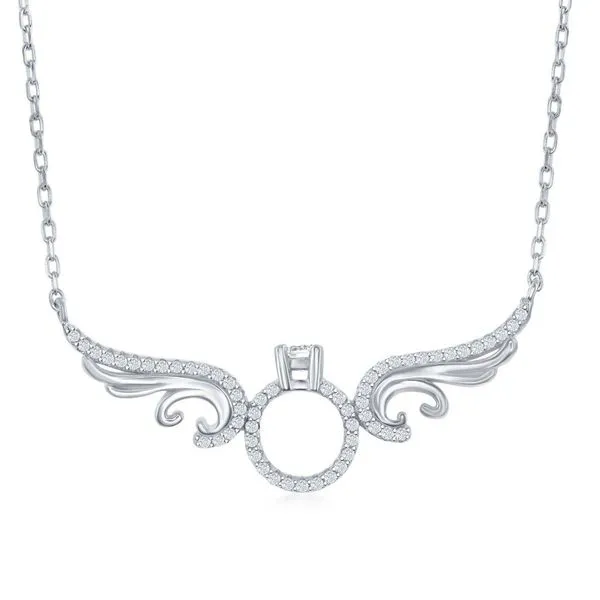 Sterling Silver Cubic Zirconium Silver Necklace & Pendants S&E Jewelers Depew, NY