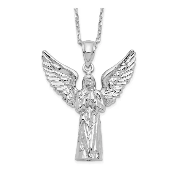 Sterling Silver Rhodium-plated Angel Ash Necklace S&E Jewelers Depew, NY