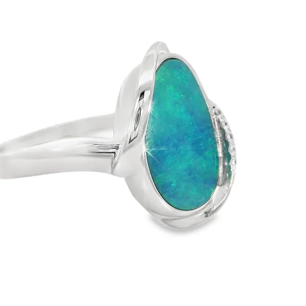 Sterling Silver Opal Doublet Ring Image 2 S&E Jewelers Depew, NY