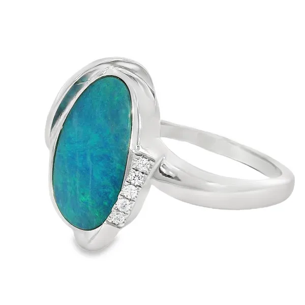 Sterling Silver Opal Doublet Ring Image 3 S&E Jewelers Depew, NY