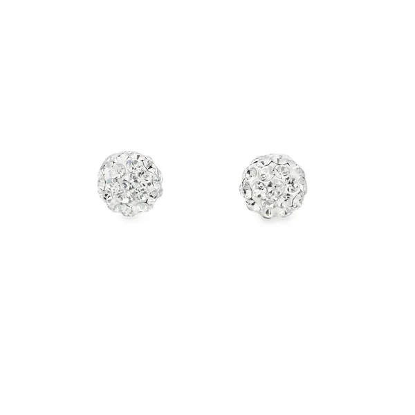 Crystal White Sterling Silver Stud Earrings S&E Jewelers Depew, NY