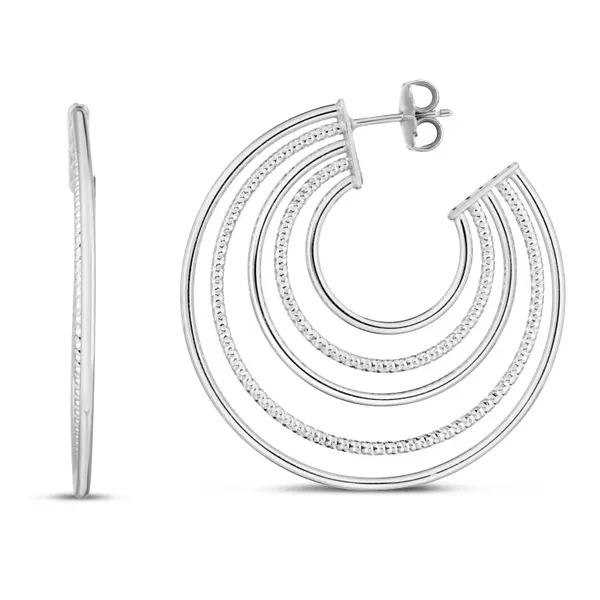 Sterling Silver Medium Hoop Earrings S&E Jewelers Depew, NY