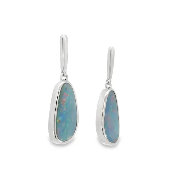 Sterling Silver Opal Doublets Earrings Image 2 S&E Jewelers Depew, NY