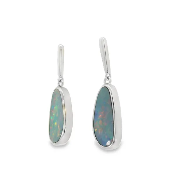 Sterling Silver Opal Doublets Earrings Image 3 S&E Jewelers Depew, NY