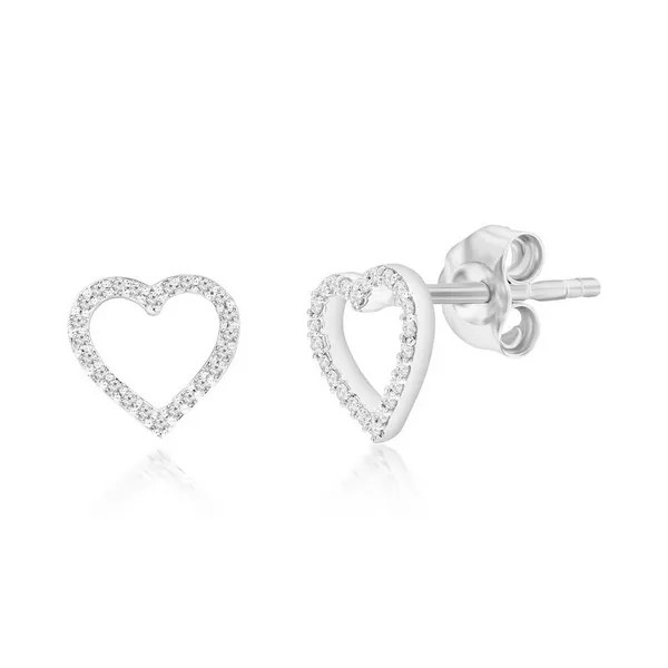Sterling Silver Diamonds Stud Earrings S&E Jewelers Depew, NY