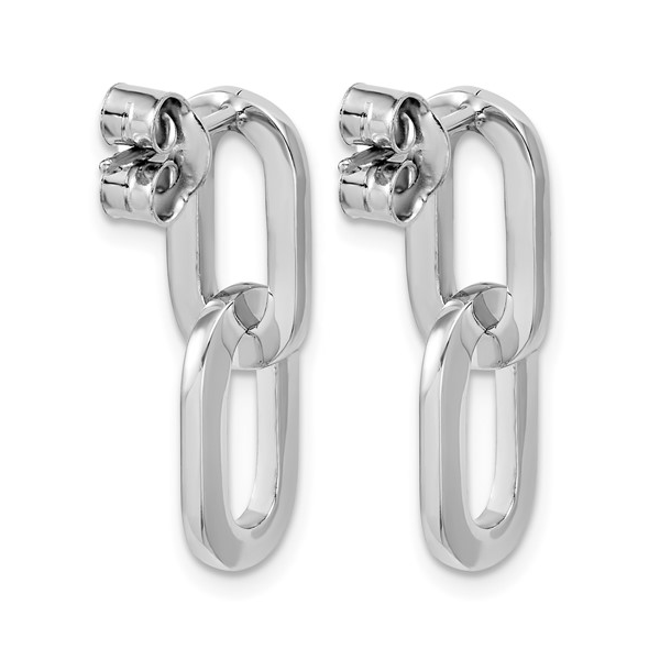 Sterling Silver Link Dangle Post Earrings Image 2 S&E Jewelers Depew, NY