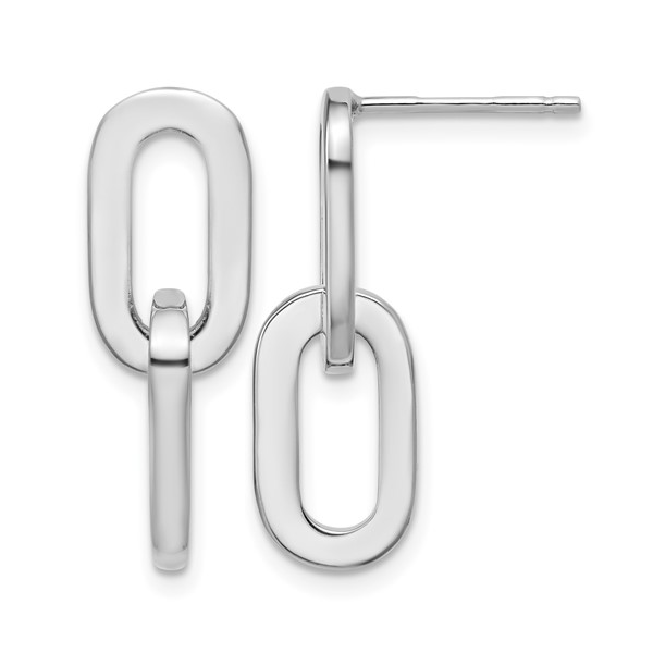 Sterling Silver Link Dangle Post Earrings S&E Jewelers Depew, NY