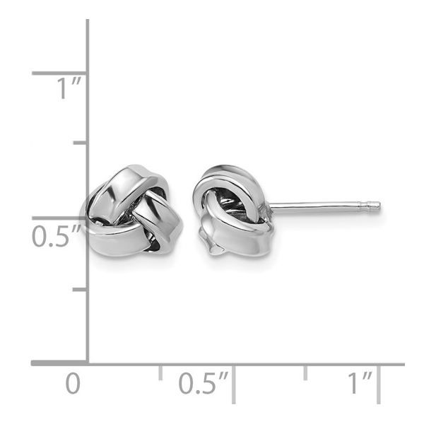 Sterling Silver Polished Love Knot Earrings Image 3 S&E Jewelers Depew, NY