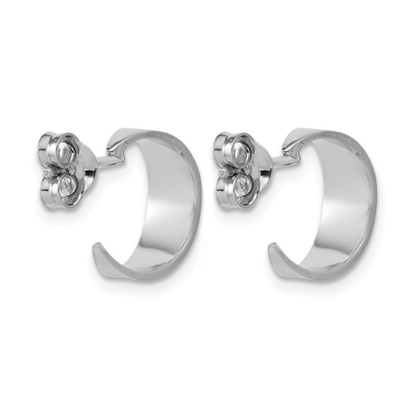 Sterling Silver Polished C-Hoop Post Earrings Image 2 S&E Jewelers Depew, NY