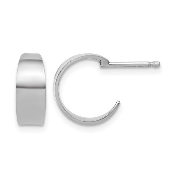 Sterling Silver Polished C-Hoop Post Earrings S&E Jewelers Depew, NY