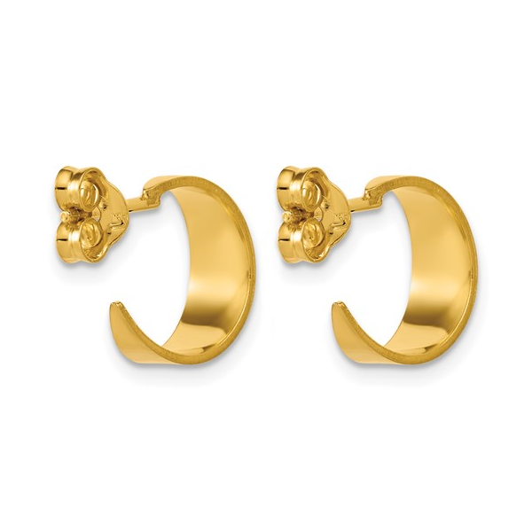 Sterling Silver Gold Tone C-Hoop Post Earrings Image 2 S&E Jewelers Depew, NY
