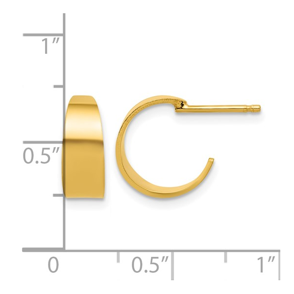 Sterling Silver Gold Tone C-Hoop Post Earrings Image 3 S&E Jewelers Depew, NY