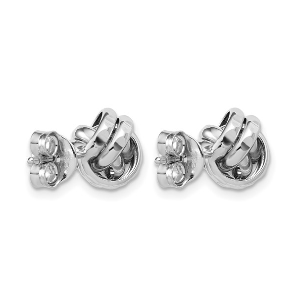 Sterling Silver Diamond Cut Knot Earrings Image 2 S&E Jewelers Depew, NY