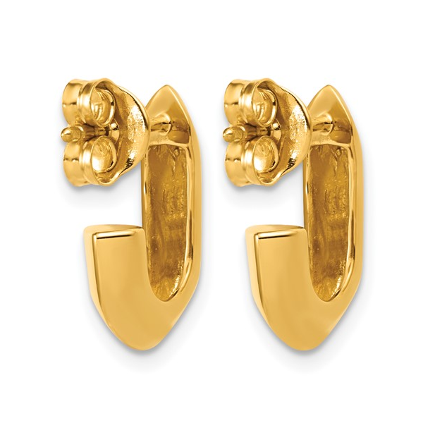 Women's Sterling Silver Gold Tone J-Hoop Earrings Image 2 S&E Jewelers Depew, NY