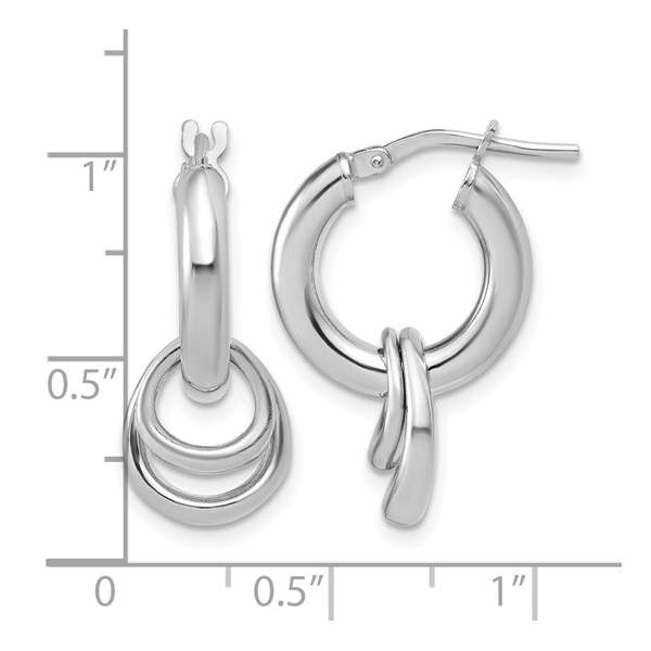 Women's Sterling Silver Circle Dangle Hoop Earrings Image 3 S&E Jewelers Depew, NY