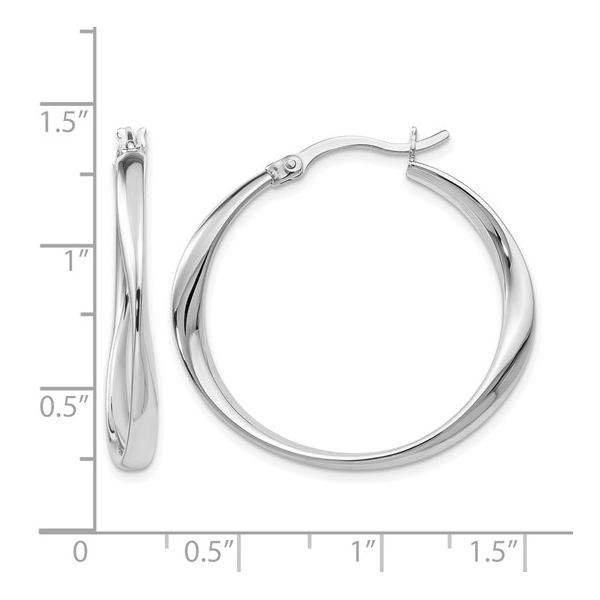 Women's Sterling Silver Polished Hoop Earrings Image 2 S&E Jewelers Depew, NY
