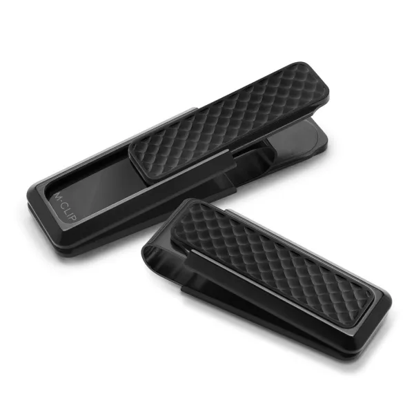 Stainless Steel M-Clip Men's Black Stipple Money Clip S&E Jewelers Depew, NY