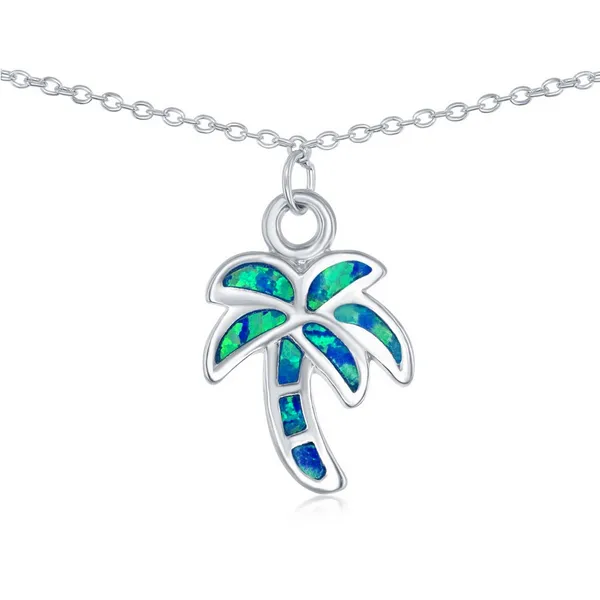 Sterling Silver Opal OT Anklet Image 2 S&E Jewelers Depew, NY