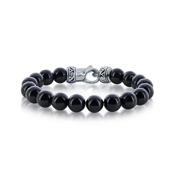 Men's Stainless Steel Onyx Bracelet S&E Jewelers Depew, NY