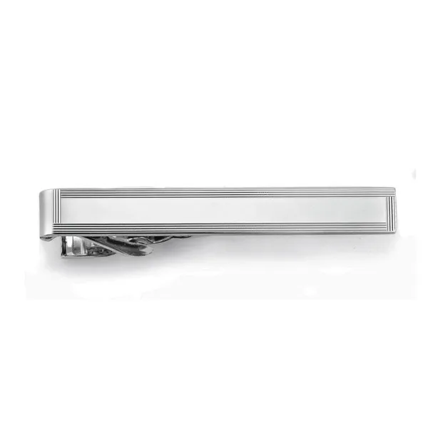 Rhodium Plated Stainless Steel Tie Bar S&E Jewelers Depew, NY