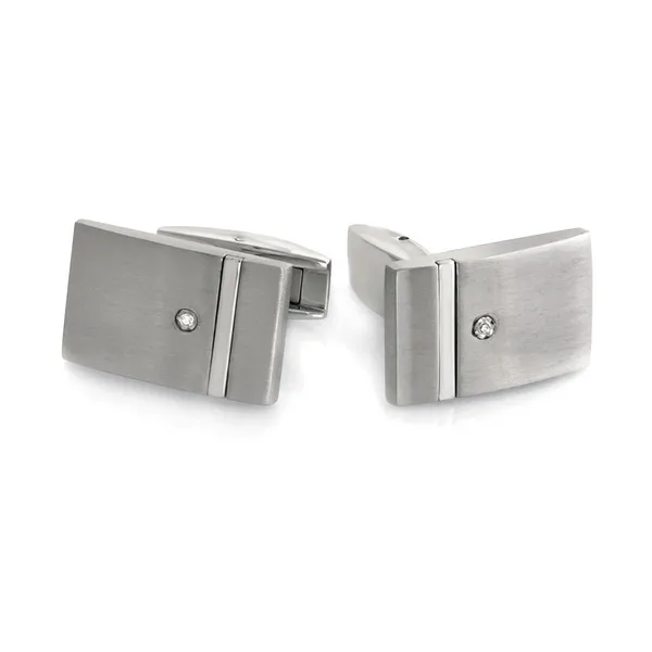 Polished Stripe Diamond Cufflinks S&E Jewelers Depew, NY