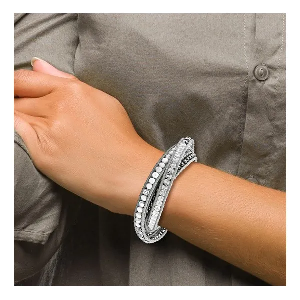 Leather Bead Bracelet Image 3 S&E Jewelers Depew, NY