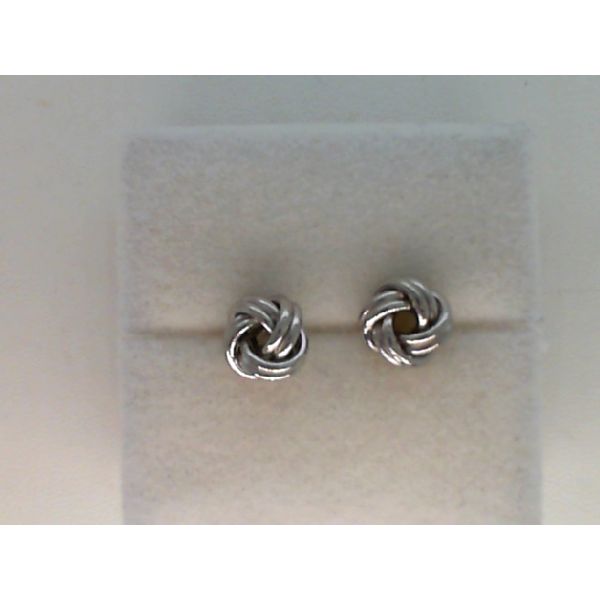 14Kt. White Gold Love Knot Earrings Made In Italy Sanders Diamond Jewelers Pasadena, MD