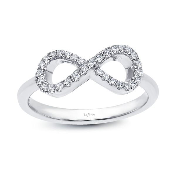 Sterling Silver Bonded With Plat. 0.31 CTW  Simulated Round Diamonds Infinity Ring Size 5 Sanders Diamond Jewelers Pasadena, MD