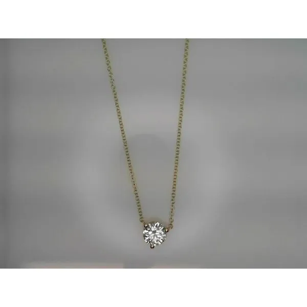 14K Yellow Gold Lab Created Diamond Solitaire Pendant Sather's Leading Jewelers Fort Collins, CO