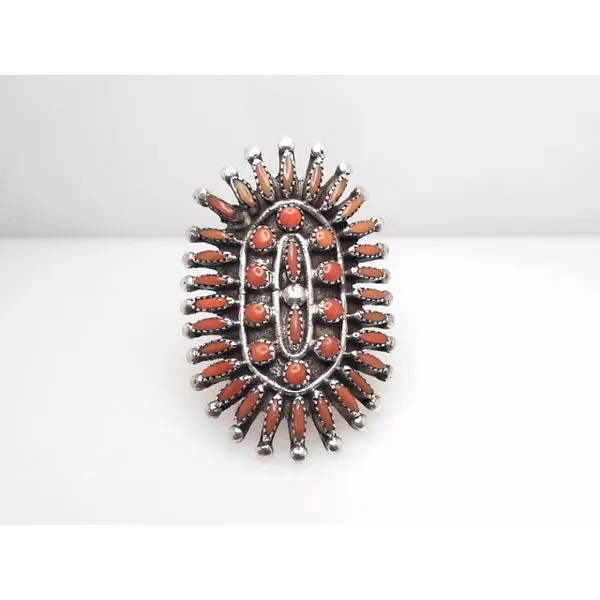 Corral and Sterling Silver Ring Sather's Leading Jewelers Fort Collins, CO