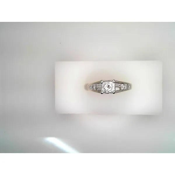 14Kt White Gold Princess and Baguette Ring Sather's Leading Jewelers Fort Collins, CO