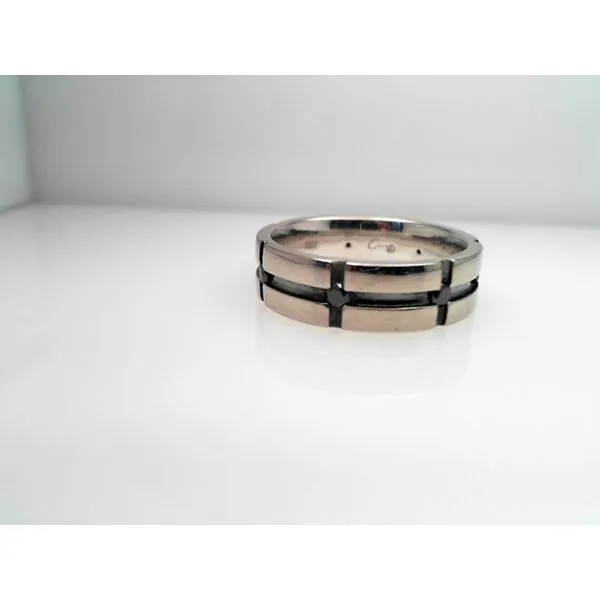 14Kt White Gold Band with Black Diamonds Sather's Leading Jewelers Fort Collins, CO