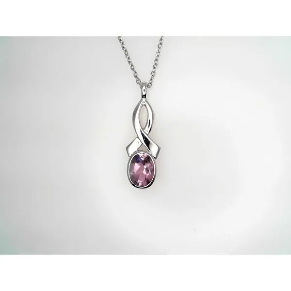 Sterling Silver Pendant with Pink Gem Sather's Leading Jewelers Fort Collins, CO
