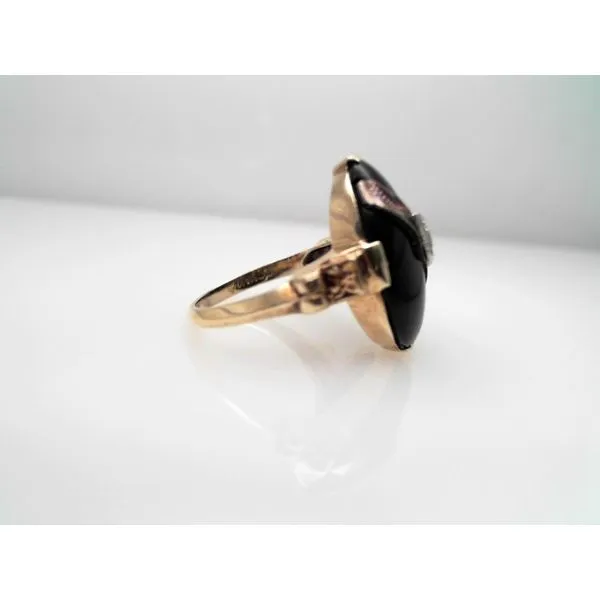 10Kt Yellow Gold Vintage Onyx and Diamond Ring Image 2 Sather's Leading Jewelers Fort Collins, CO