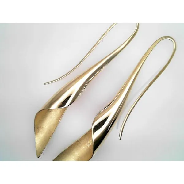 18Kt Yellow Gold Fluted Drop Earrings Sather's Leading Jewelers Fort Collins, CO