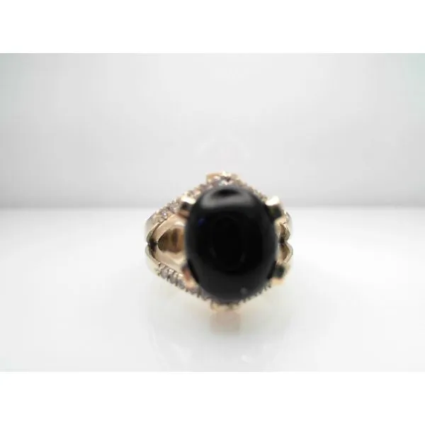 14Kt Two Tone Gold Diamond and Onyx Ring Sather's Leading Jewelers Fort Collins, CO