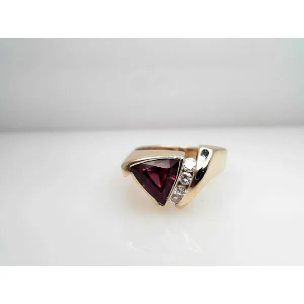 14Kt Yellow Gold Rhodalite Garnet and Diamond Ring Sather's Leading Jewelers Fort Collins, CO