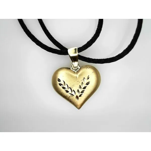 Engraved Heart Pendant in 14Kt Yellow Gold Sather's Leading Jewelers Fort Collins, CO